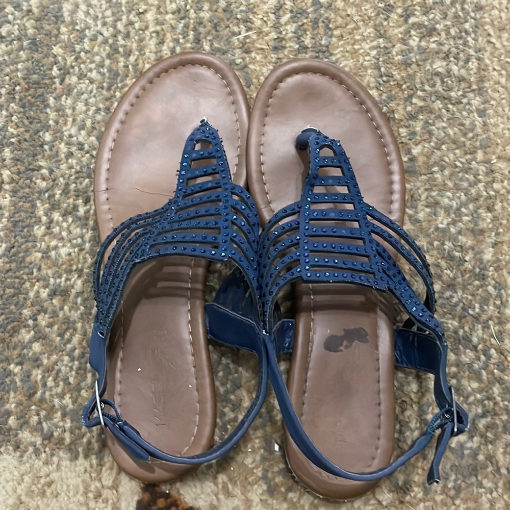 🌻 3 for 20: Navy Jeweled Sandals